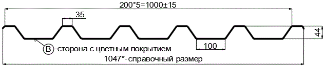 Фото: Профнастил С44 х 1000 - B (PURETAN-20-RR35-0.5) в Красноармейске