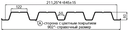 Фото: Профнастил Н60 х 845 - B (PURMAN-20-Citrine-0.5) в Красноармейске