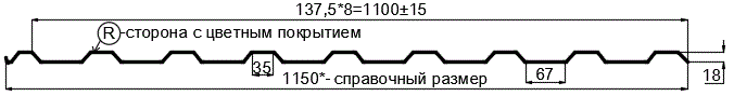 Фото: Профнастил МП20 х 1100 - R (ПЭ-01-7016-0.4±0.08мм) в Красноармейске