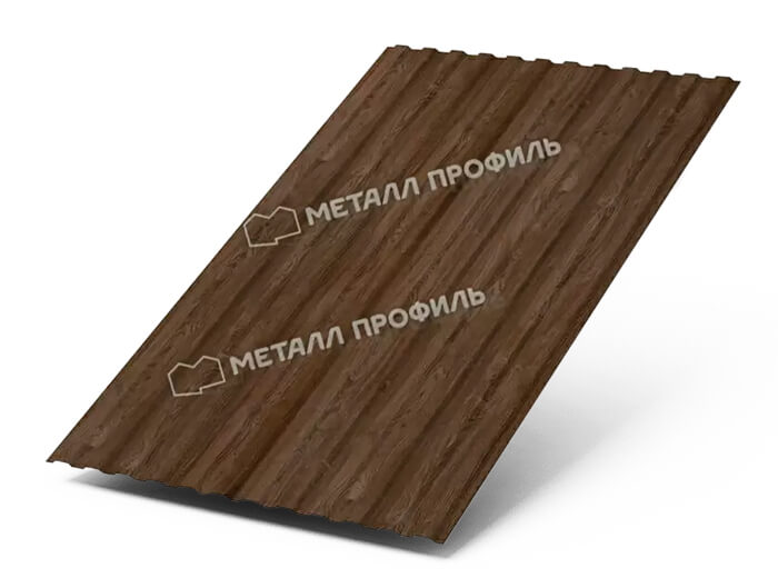 Фото: Профнастил МП10 х 1100 - B (ECOSTEEL_MA_Д-01-МореныйДуб-0.5) в Красноармейске