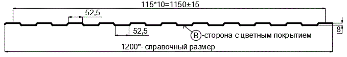 Фото: Профнастил С8 х 1150 - B (ПЭ-01-7016-0.4±0.08мм) в Красноармейске