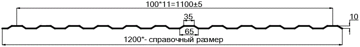 Фото: Профнастил оцинкованный МП10 х 1100 (ОЦ-01-БЦ-0.6) в Красноармейске