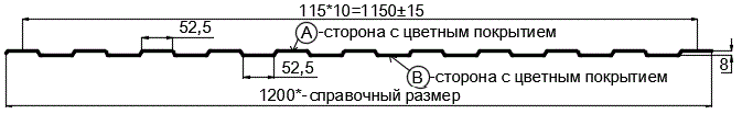 Фото: Профнастил С8 х 1150 - A (ECOSTEEL_T_Д-01-ЗолотойДуб-0.5) в Красноармейске