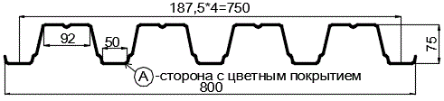 Фото: Профнастил Н75 х 750 - A (ПЭ-01-1015-0.7) в Красноармейске